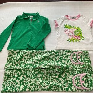 Lot of 3 size 4 Lilly Pulitzer pants and 2 tops